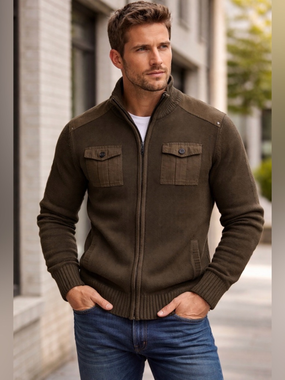 Retrofit Full Zip Sweater
